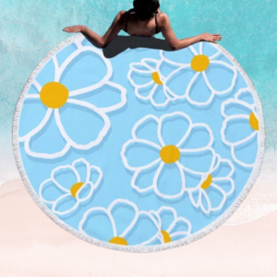 Blue Girl Beach Cotton Towel