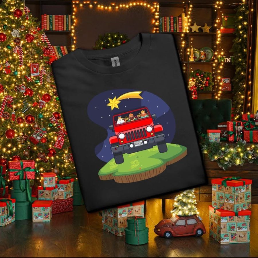 Christmas Jeep Three King T-shirt Unisex