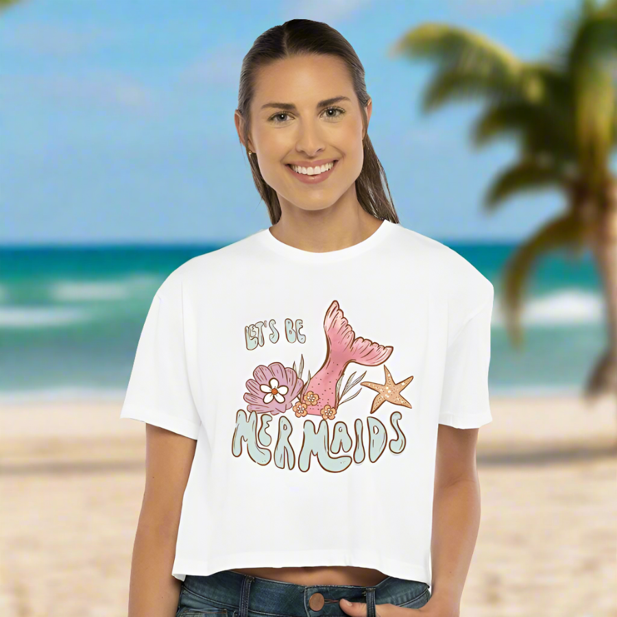 Lets Be Mermaids Women Crop Top