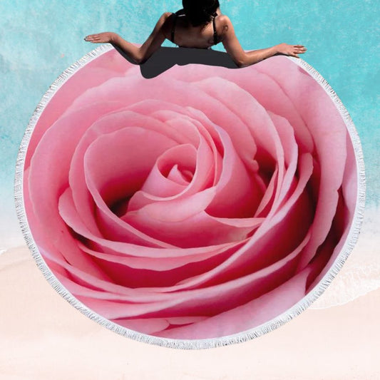 Rose Flower Beach Cotton Towel