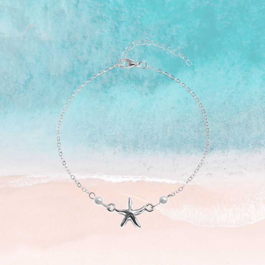 Sea Star Silver Anklet Bracelet