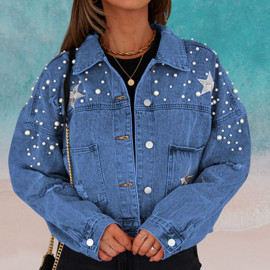 Star Pearl Women Denim Jacket